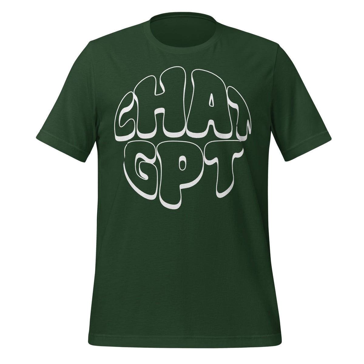 Product mockup photo of the CHAT GPT T Shirt (unisex) Forest / M.