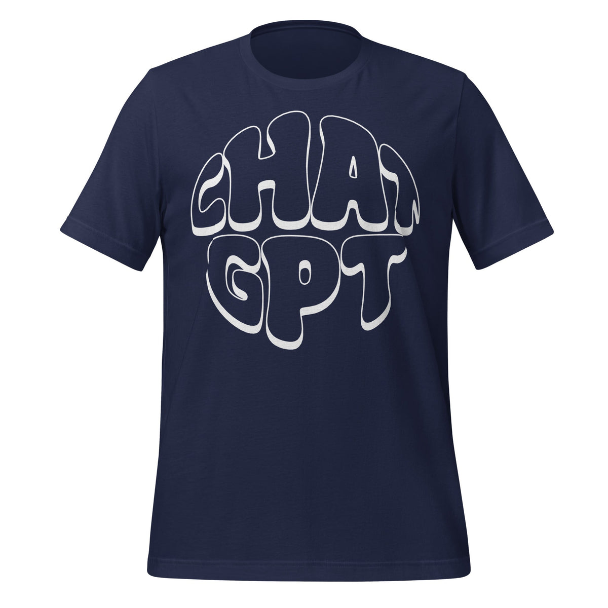 Product mockup photo of the CHAT GPT T Shirt (unisex) Navy / M.