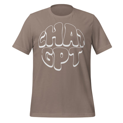 Product mockup photo of the CHAT GPT T Shirt (unisex) Pebble / M.