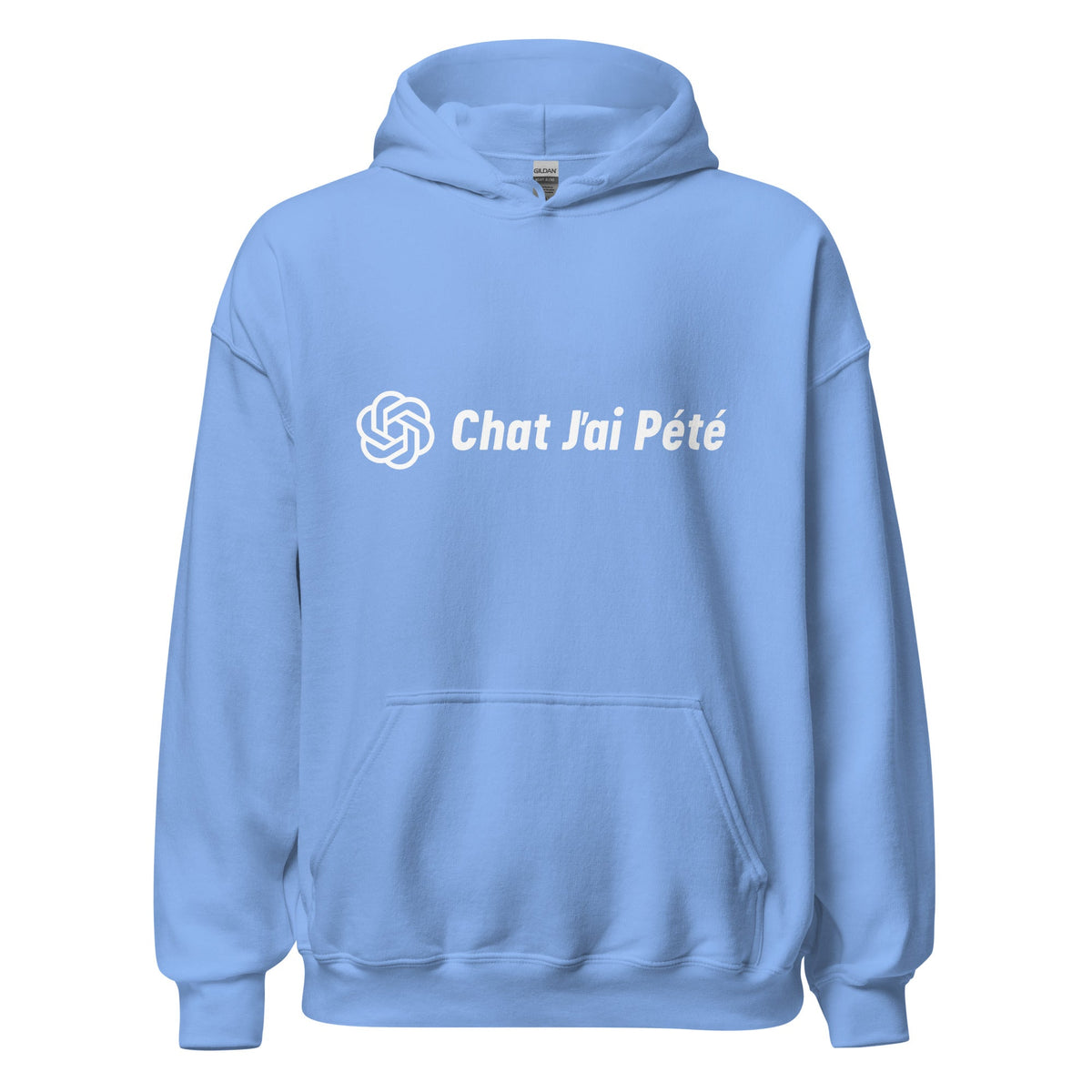 Image of the Chat J’ai Pété (Cat I Farted) Hoodie (unisex) Carolina Blue / M.