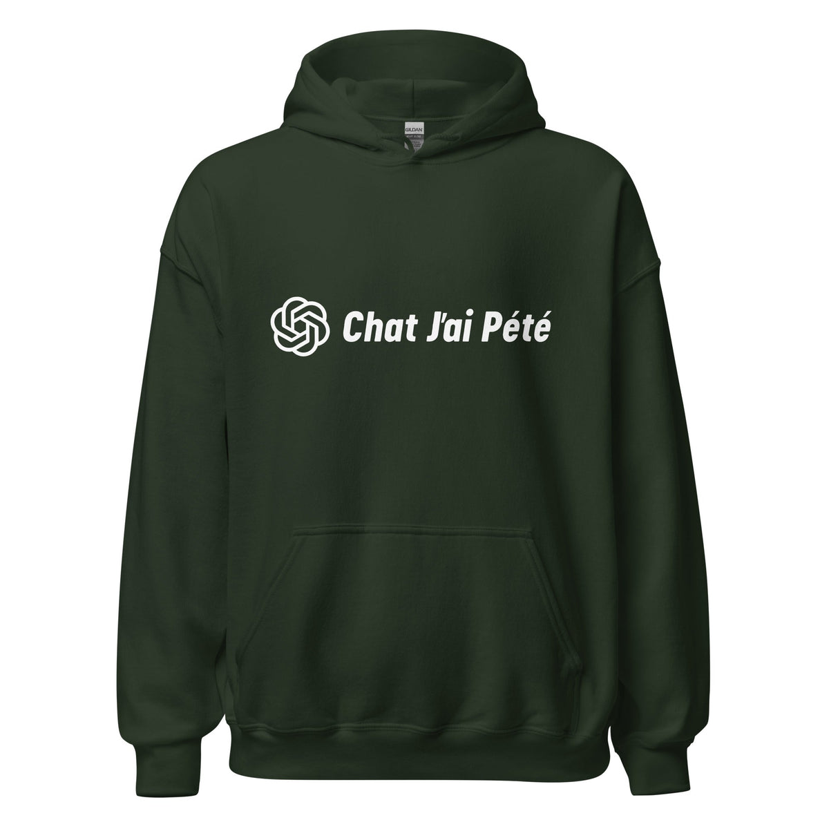 Image of the Chat J’ai Pété (Cat I Farted) Hoodie (unisex) Forest Green / M.