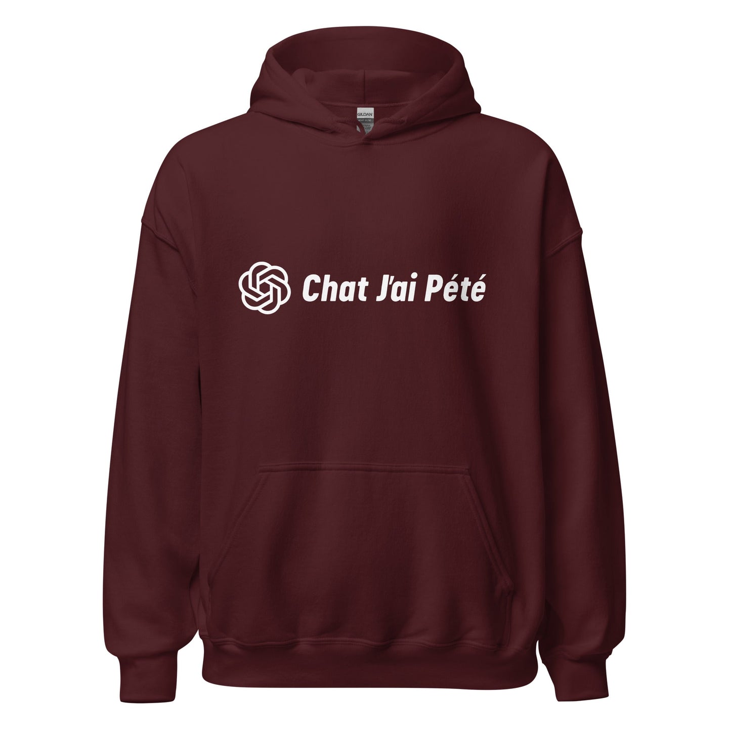 Image of the Chat J’ai Pété (Cat I Farted) Hoodie (unisex) Maroon / M.