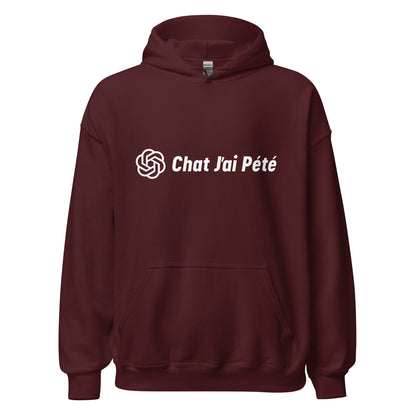 Image of the Chat J’ai Pété (Cat I Farted) Hoodie (unisex) Maroon / M.