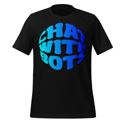 Product mockup photo of the Chat With Bots T Shirt (unisex) Black / M.