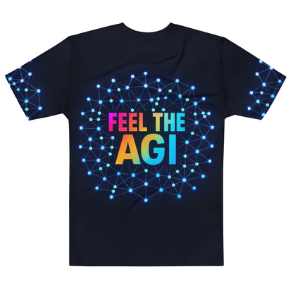 Image of the ChatGPT 4o Designed FEEL THE AGI Neural Network T-Shirt (men).