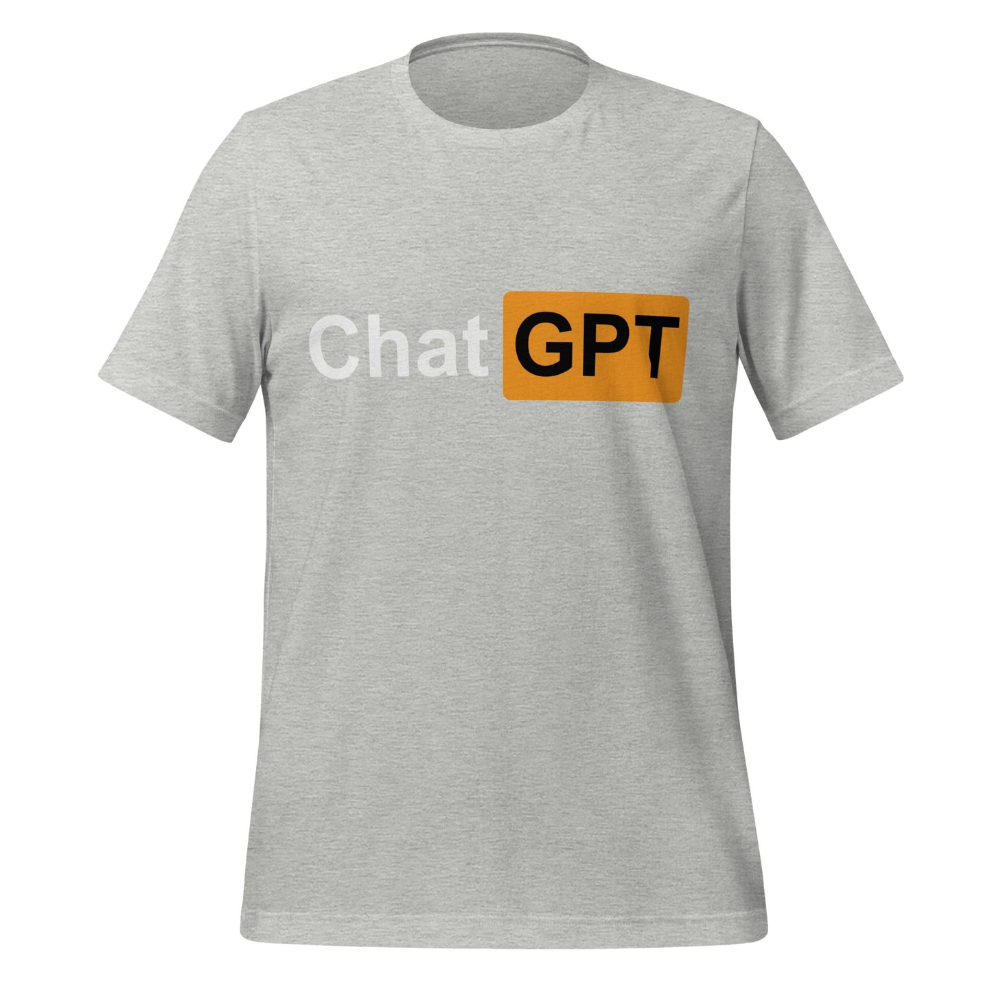 Product mockup photo of the ChatGPT for Adults T Shirt (unisex) Athletic Heather / M.