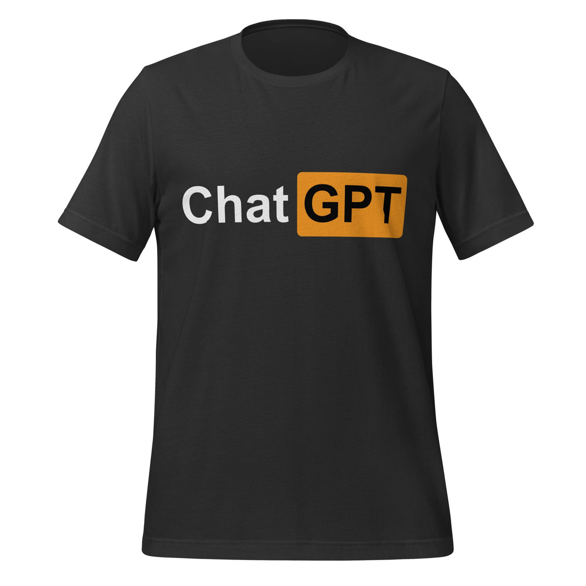 Product mockup photo of the ChatGPT for Adults T Shirt (unisex) Dark Grey / M.