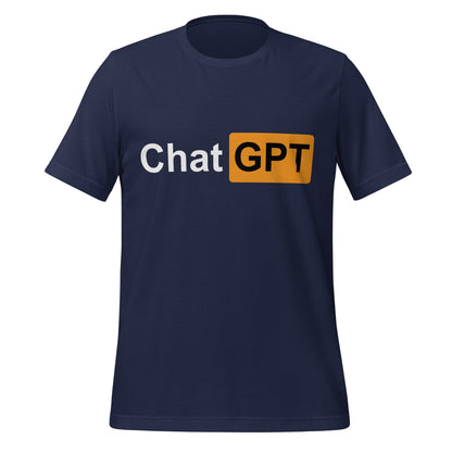 Product mockup photo of the ChatGPT for Adults T Shirt (unisex) Navy / M.