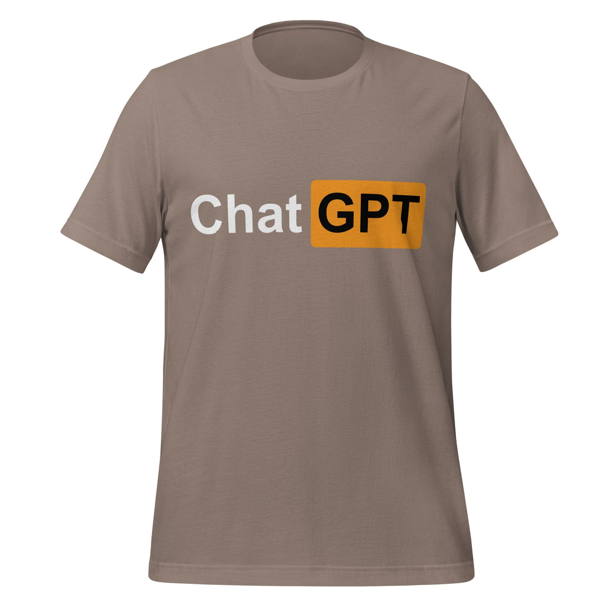 Product mockup photo of the ChatGPT for Adults T Shirt (unisex) Pebble / M.