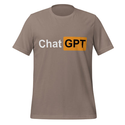 Product mockup photo of the ChatGPT for Adults T Shirt (unisex) Pebble / M.