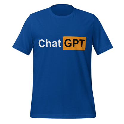 Product mockup photo of the ChatGPT for Adults T Shirt (unisex) True Royal / M.