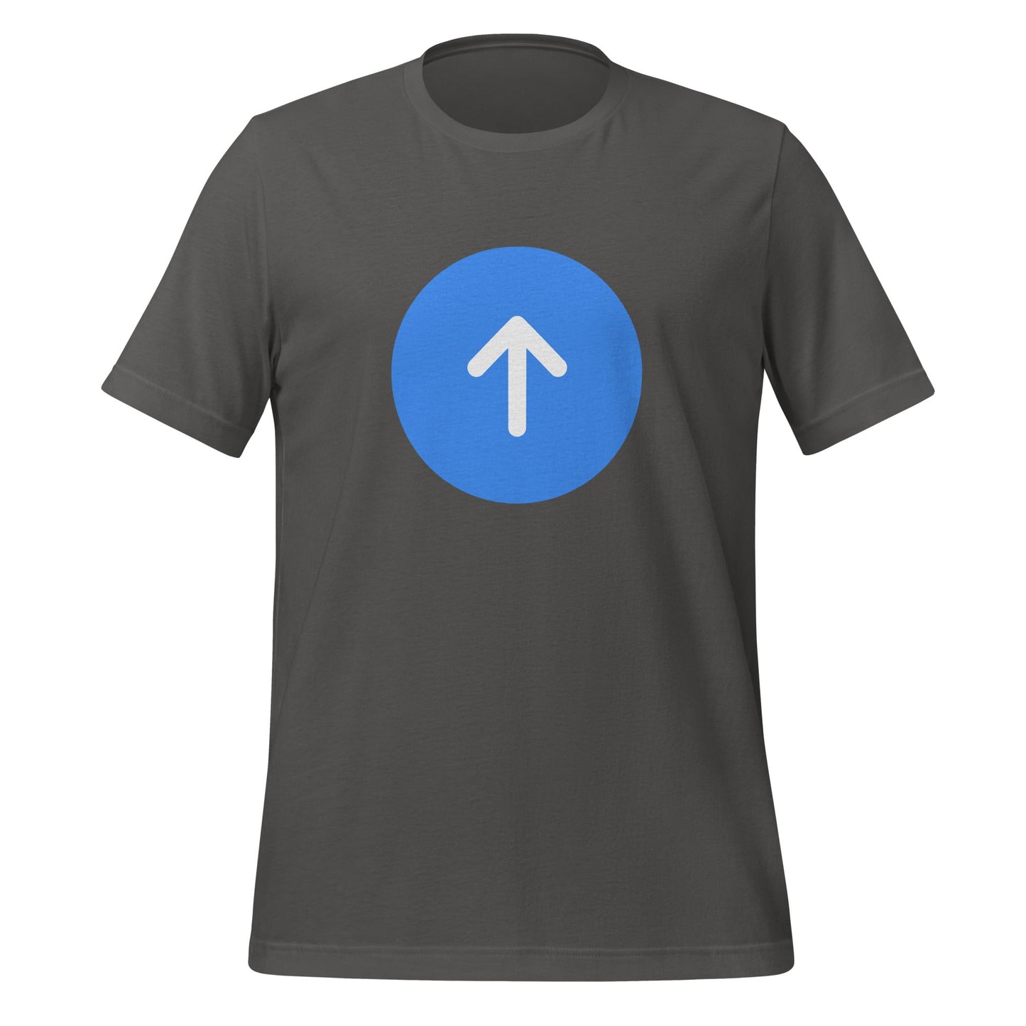 Product mockup photo of the ChatGPT Go Button T Shirt (unisex) Asphalt / M.