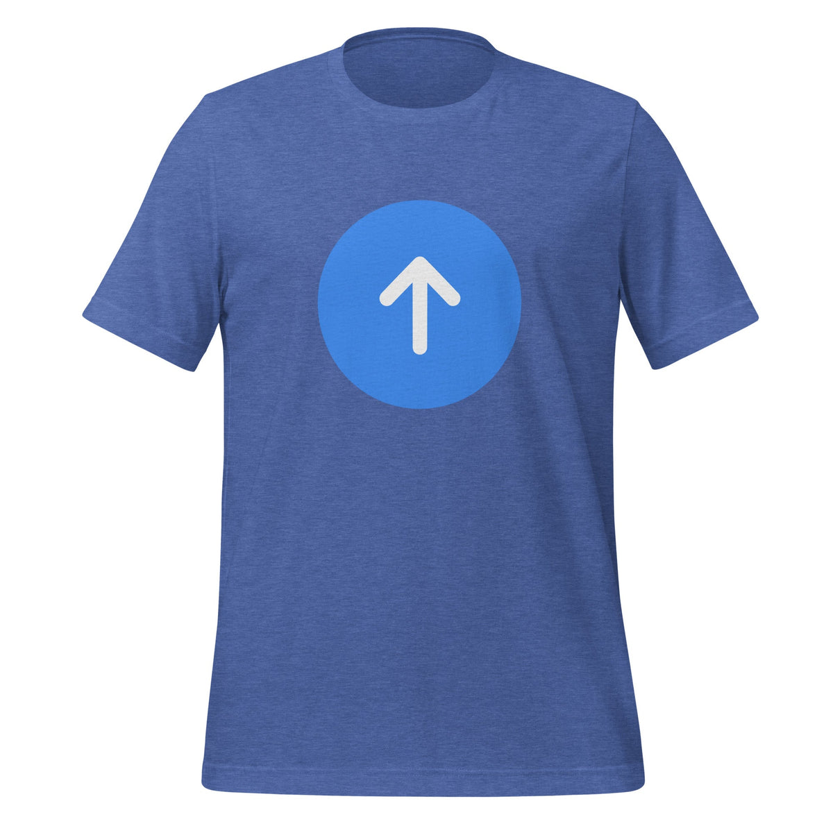 Product mockup photo of the ChatGPT Go Button T Shirt (unisex) Heather True Royal / M.