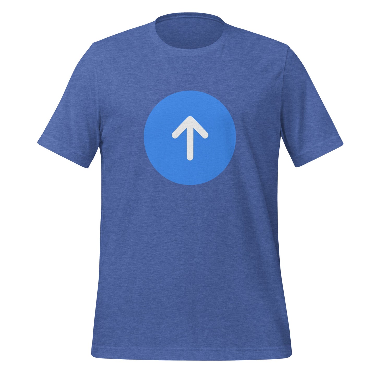 Product mockup photo of the ChatGPT Go Button T Shirt (unisex) Heather True Royal / M.