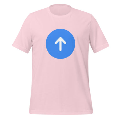 Product mockup photo of the ChatGPT Go Button T Shirt (unisex) Soft Pink / M.