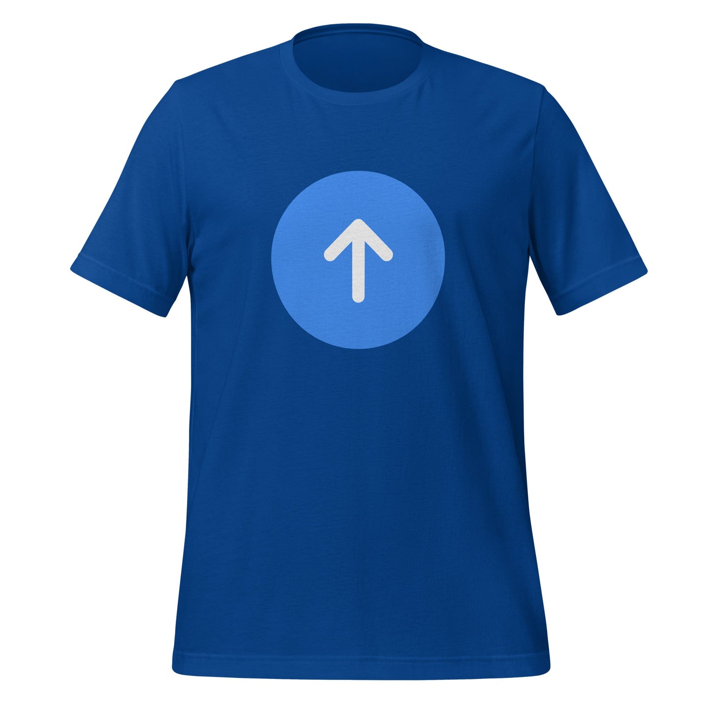 Product mockup photo of the ChatGPT Go Button T Shirt (unisex) True Royal / M.