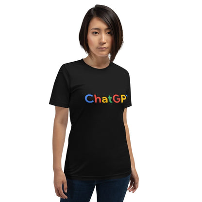 Product mockup photo of the ChatGPT Search Logo T Shirt (unisex).