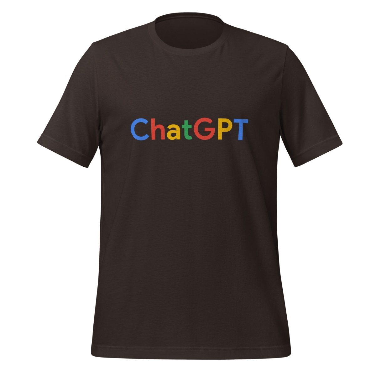 Product mockup photo of the ChatGPT Search Logo T Shirt (unisex) Brown / M.
