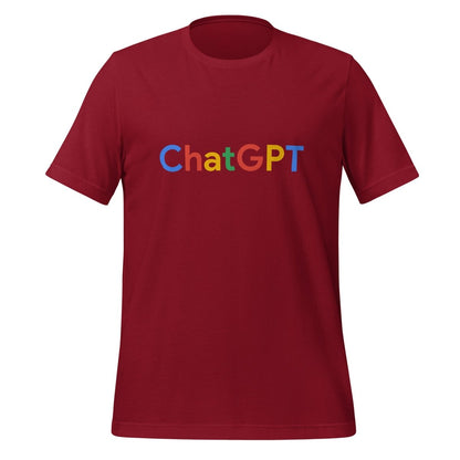 Product mockup photo of the ChatGPT Search Logo T Shirt (unisex) Cardinal / M.