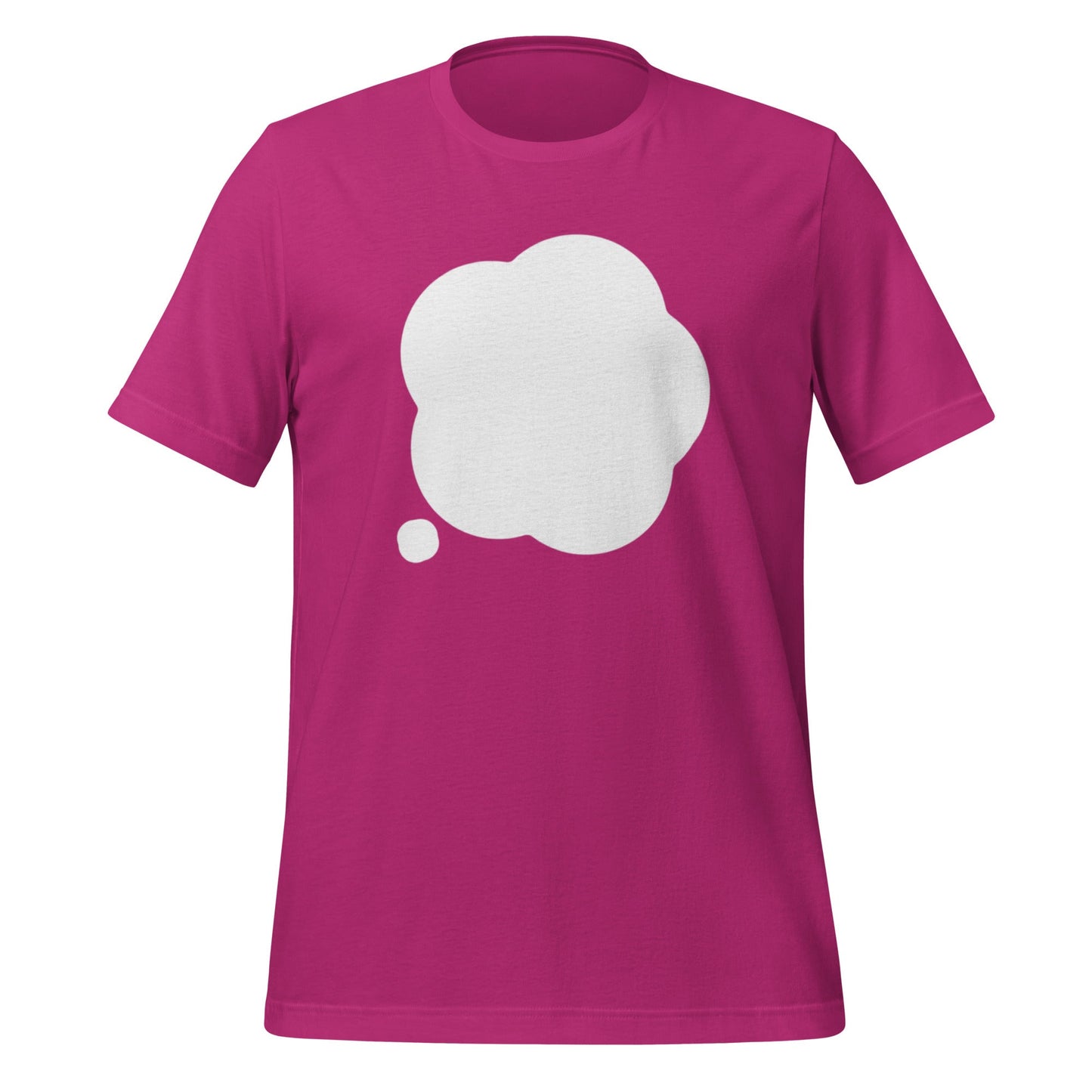 Product mockup photo of the ChatGPT Thinking T Shirt (unisex) Berry / M.