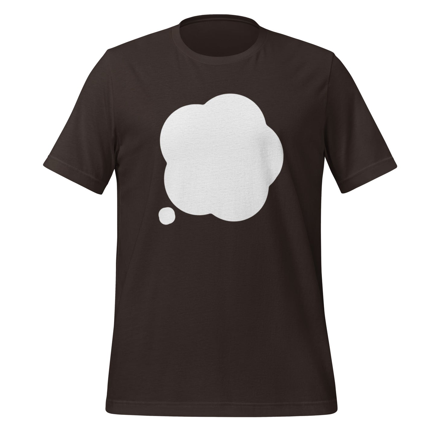 Product mockup photo of the ChatGPT Thinking T Shirt (unisex) Brown / M.