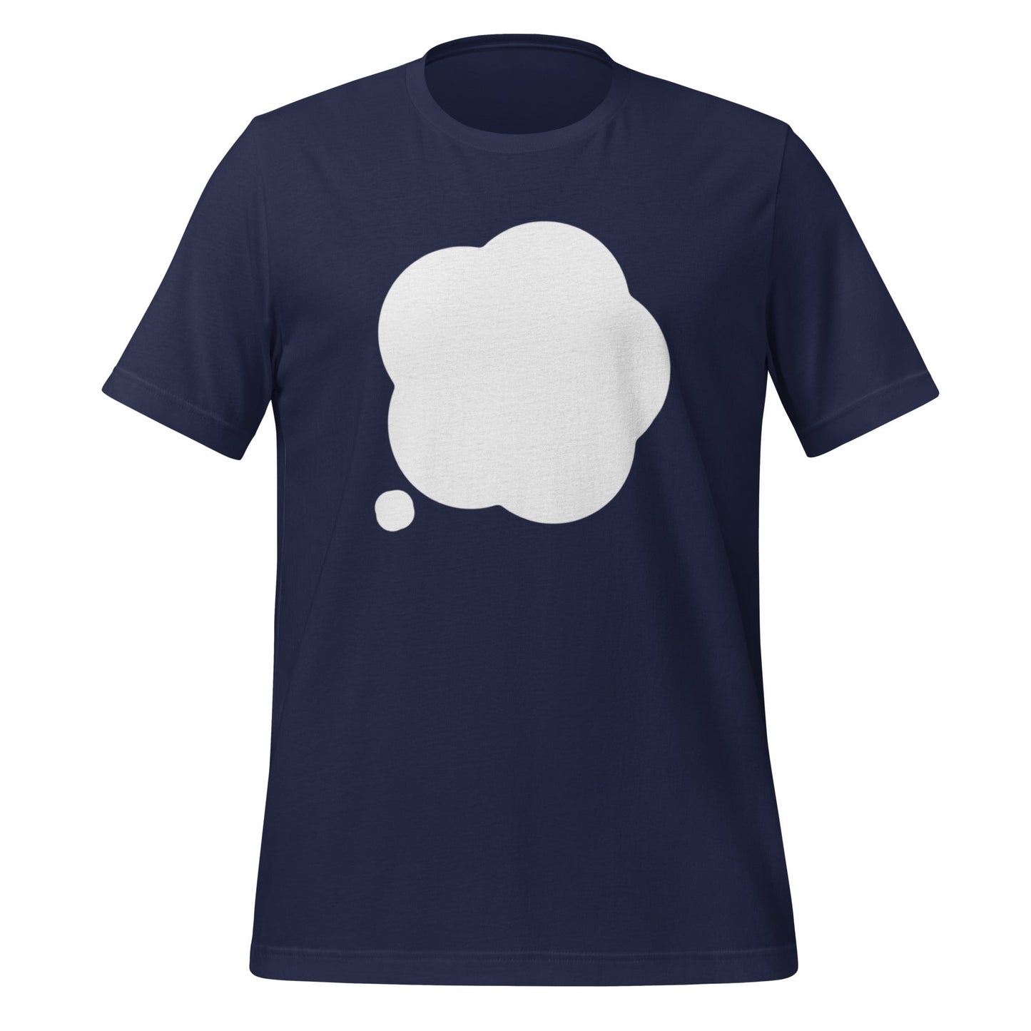 Product mockup photo of the ChatGPT Thinking T Shirt (unisex) Navy / M.