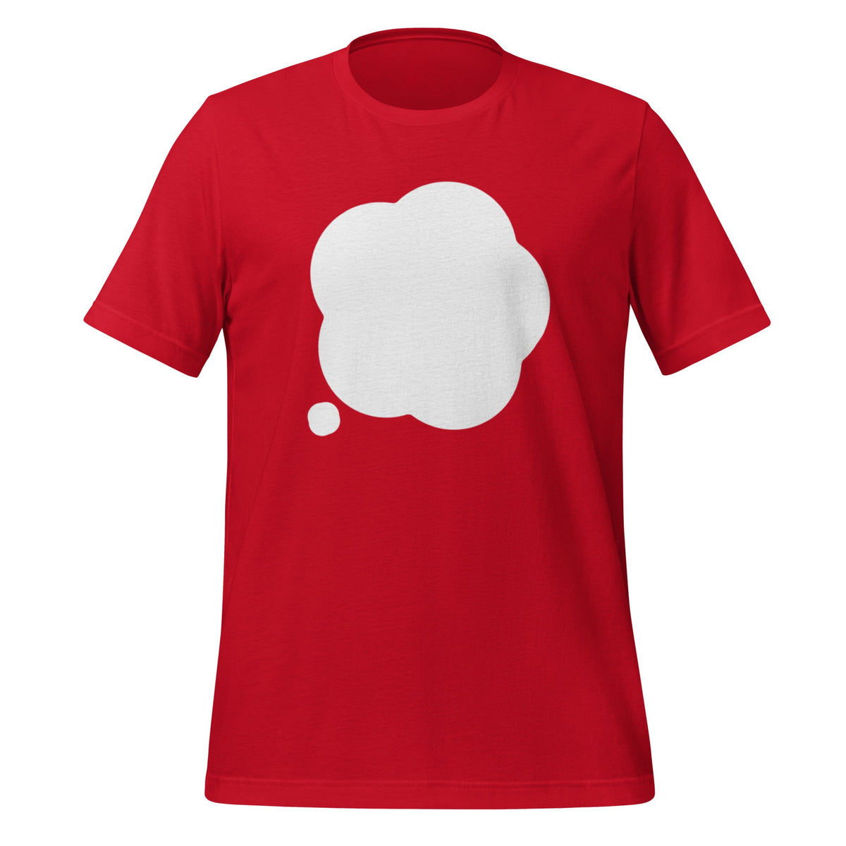Product mockup photo of the ChatGPT Thinking T Shirt (unisex) Red / M.