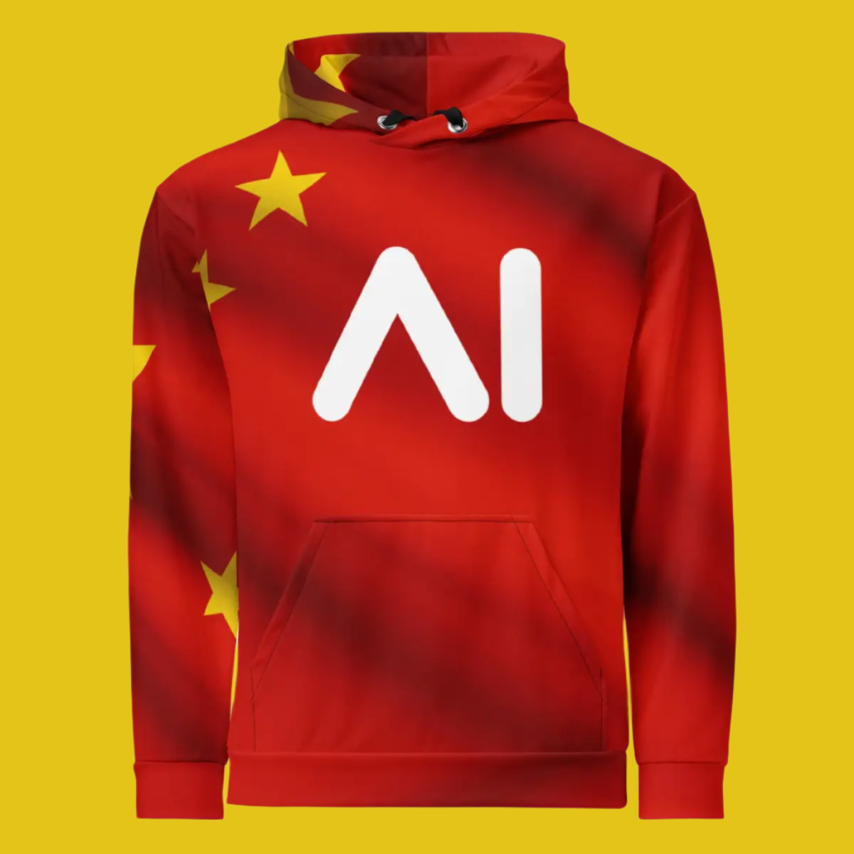 Product mockup photo of the China AI Logo Hoodie (unisex).