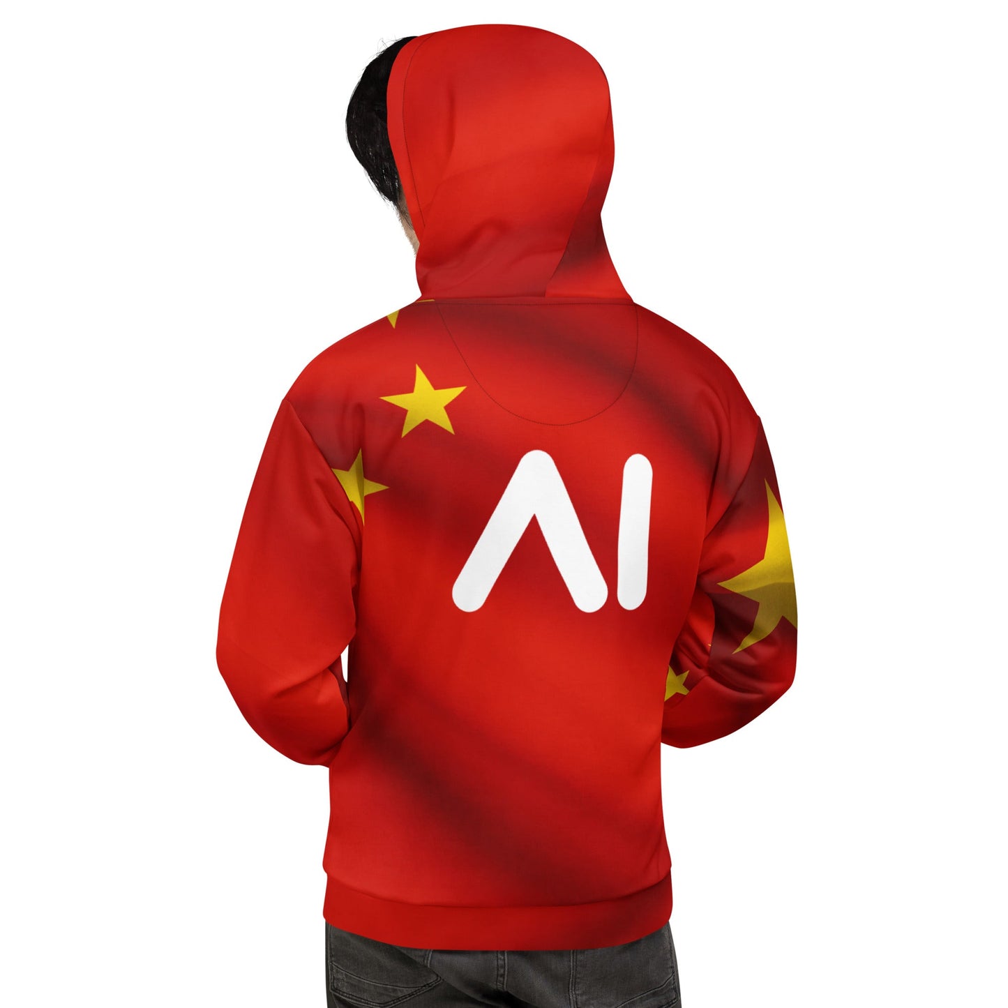 Product mockup photo of the China AI Logo Hoodie (unisex).