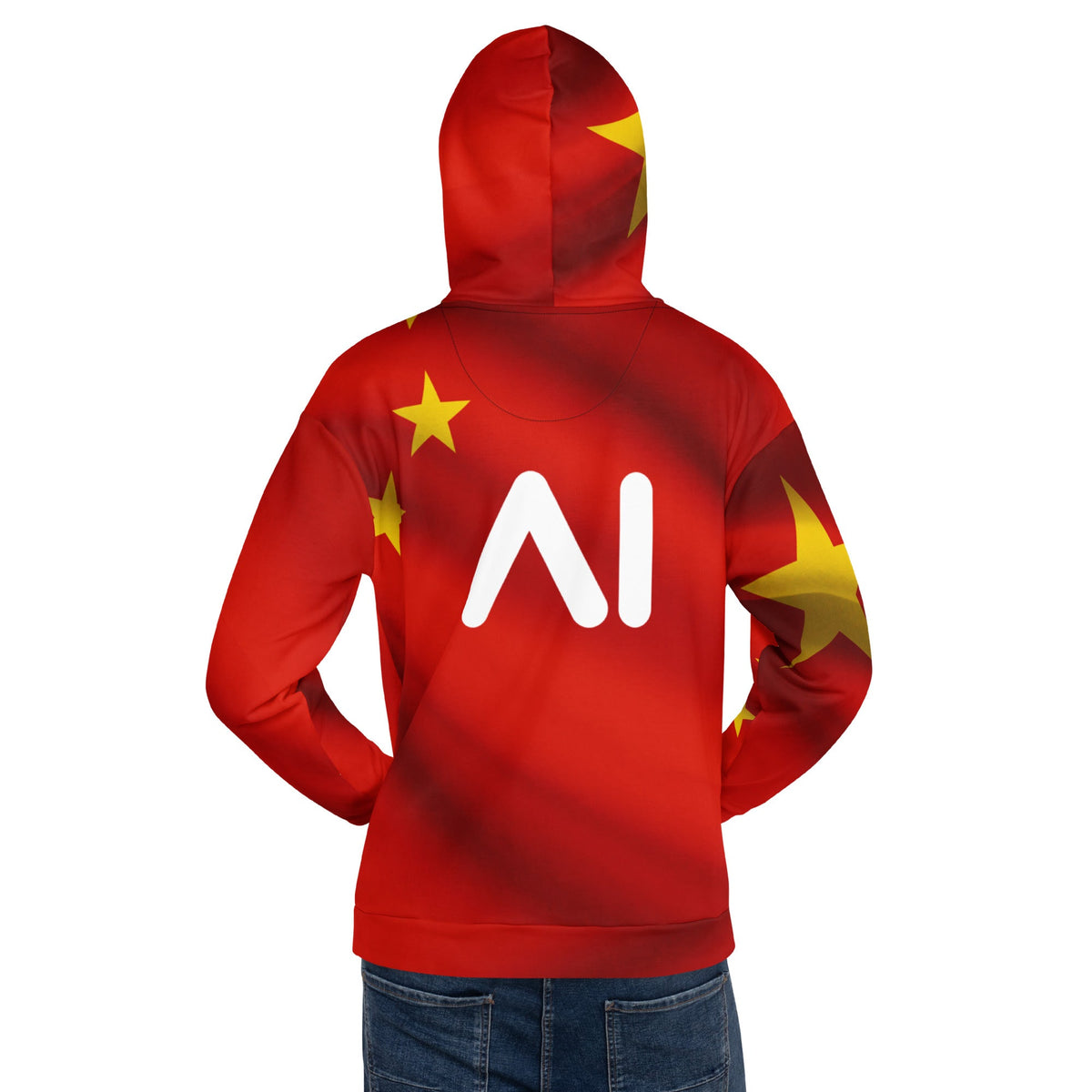 Product mockup photo of the China AI Logo Hoodie (unisex).
