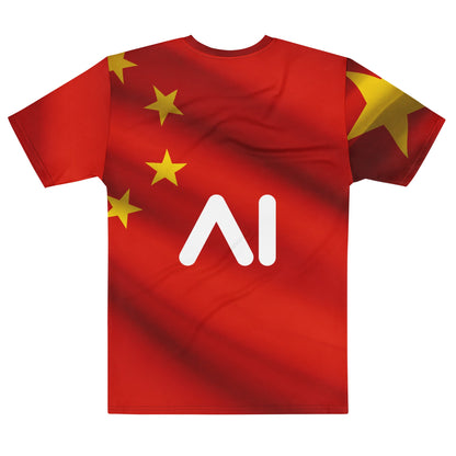 Product mockup photo of the China AI Logo T Shirt (men).