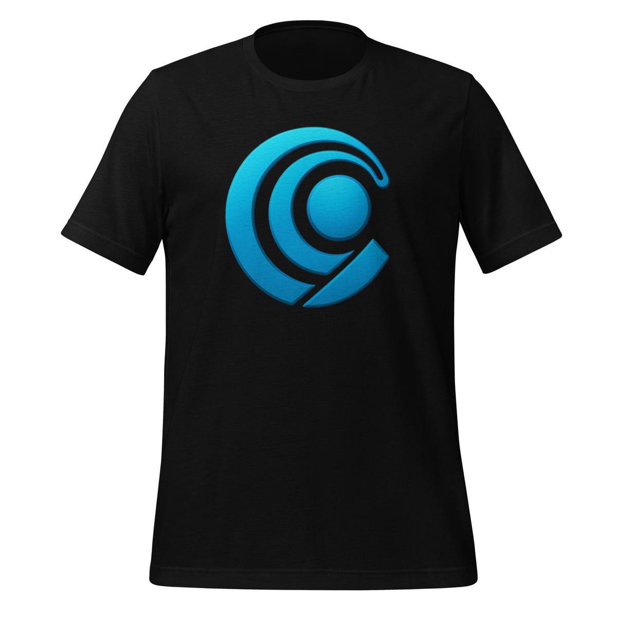 Product mockup photo of the Chromified Comet T Shirt (unisex) Black / M.