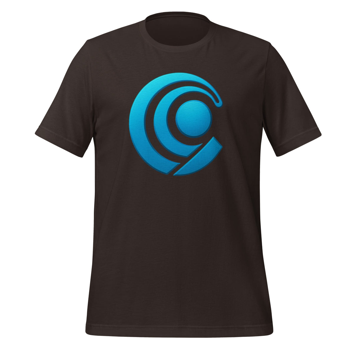 Product mockup photo of the Chromified Comet T Shirt (unisex) Brown / M.