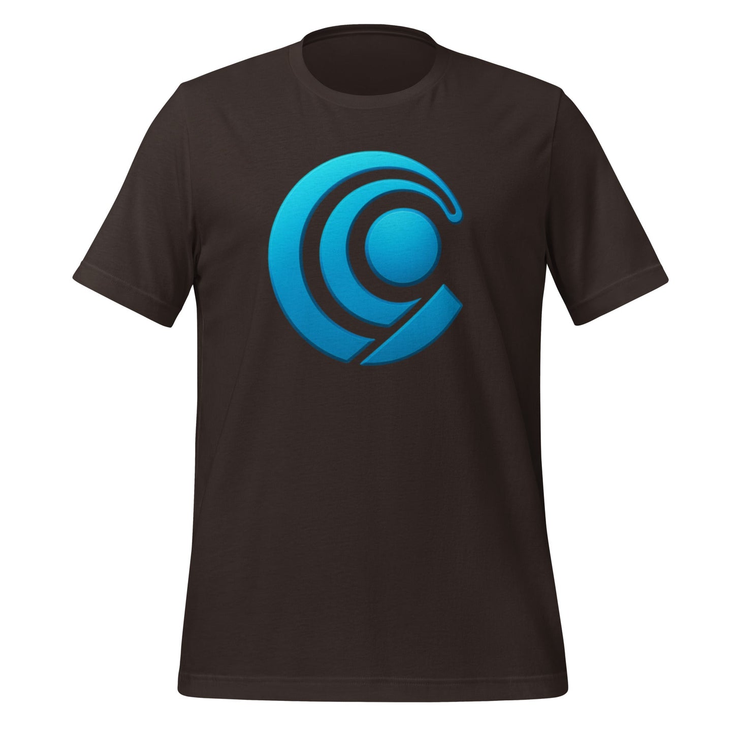 Product mockup photo of the Chromified Comet T Shirt (unisex) Brown / M.