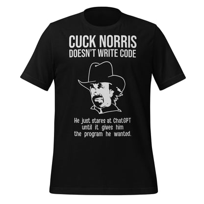 Image of the Chuck Norris Doesn’t Code T-Shirt (unisex) Black / M.