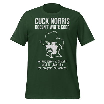 Image of the Chuck Norris Doesn’t Code T-Shirt (unisex) Forest / M.