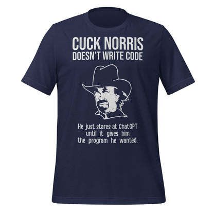 Image of the Chuck Norris Doesn’t Code T-Shirt (unisex) Navy / M.