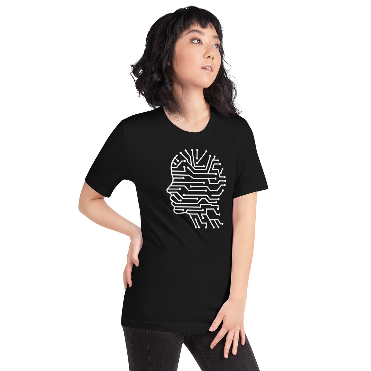 Product mockup photo of the Circuit Silhouette T Shirt (unisex).