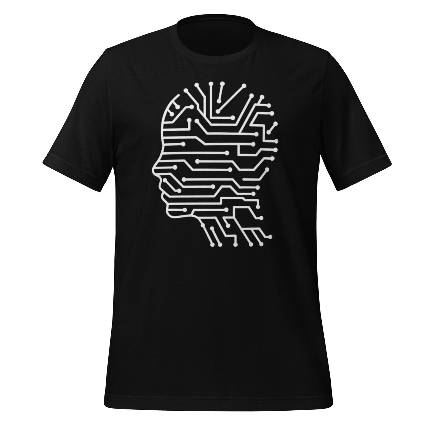 Product mockup photo of the Circuit Silhouette T Shirt (unisex) Black / M.