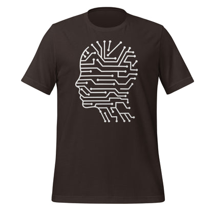 Product mockup photo of the Circuit Silhouette T Shirt (unisex) Brown / M.