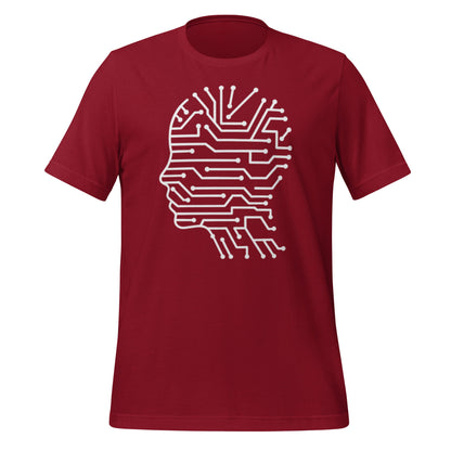 Product mockup photo of the Circuit Silhouette T Shirt (unisex) Cardinal / M.