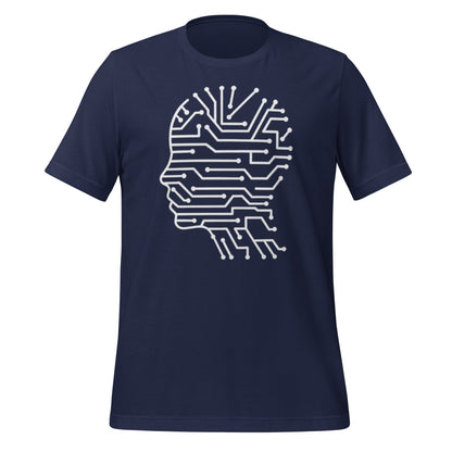 Product mockup photo of the Circuit Silhouette T Shirt (unisex) Navy / M.