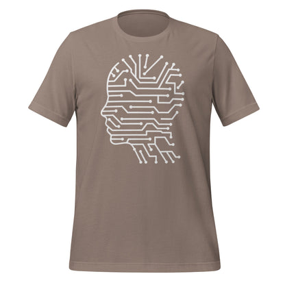 Product mockup photo of the Circuit Silhouette T Shirt (unisex) Pebble / M.