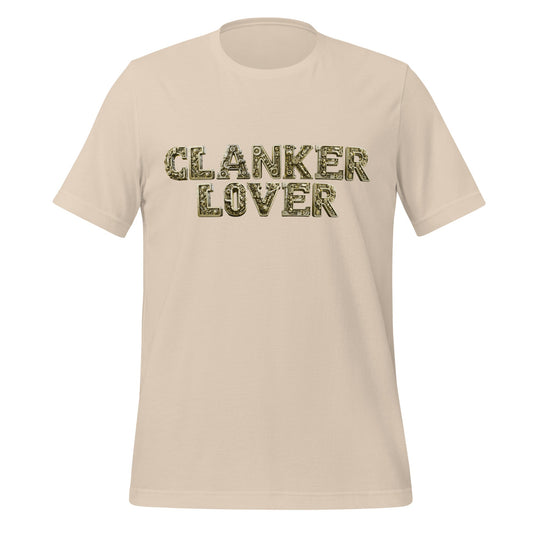 Product mockup photo of the Clanker Lover T Shirt (unisex) Soft Cream / M.