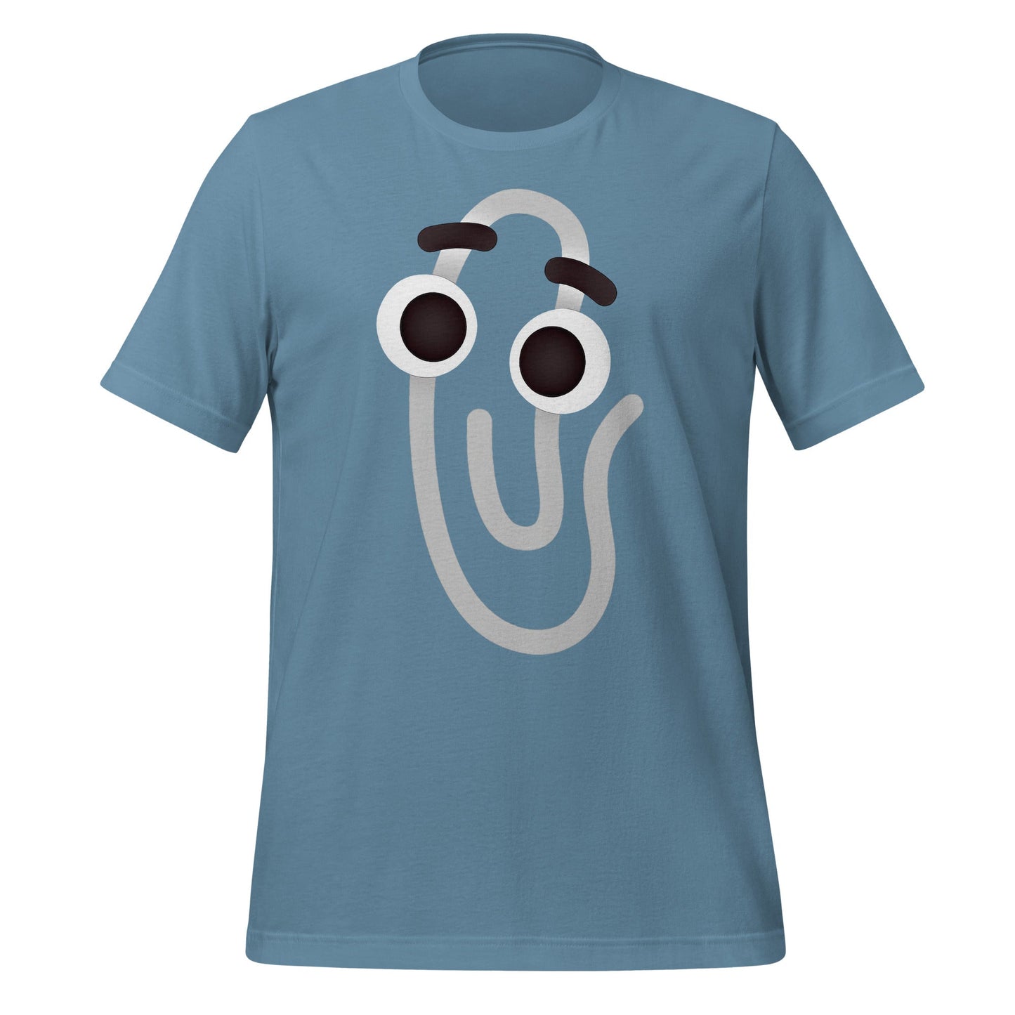 Image of the Clippy Emoji T-Shirt (unisex) Steel Blue / M.