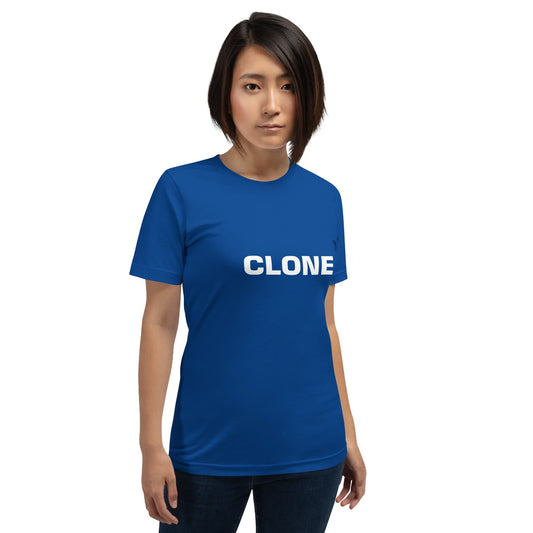 Product mockup photo of the Clone T Shirt (unisex).
