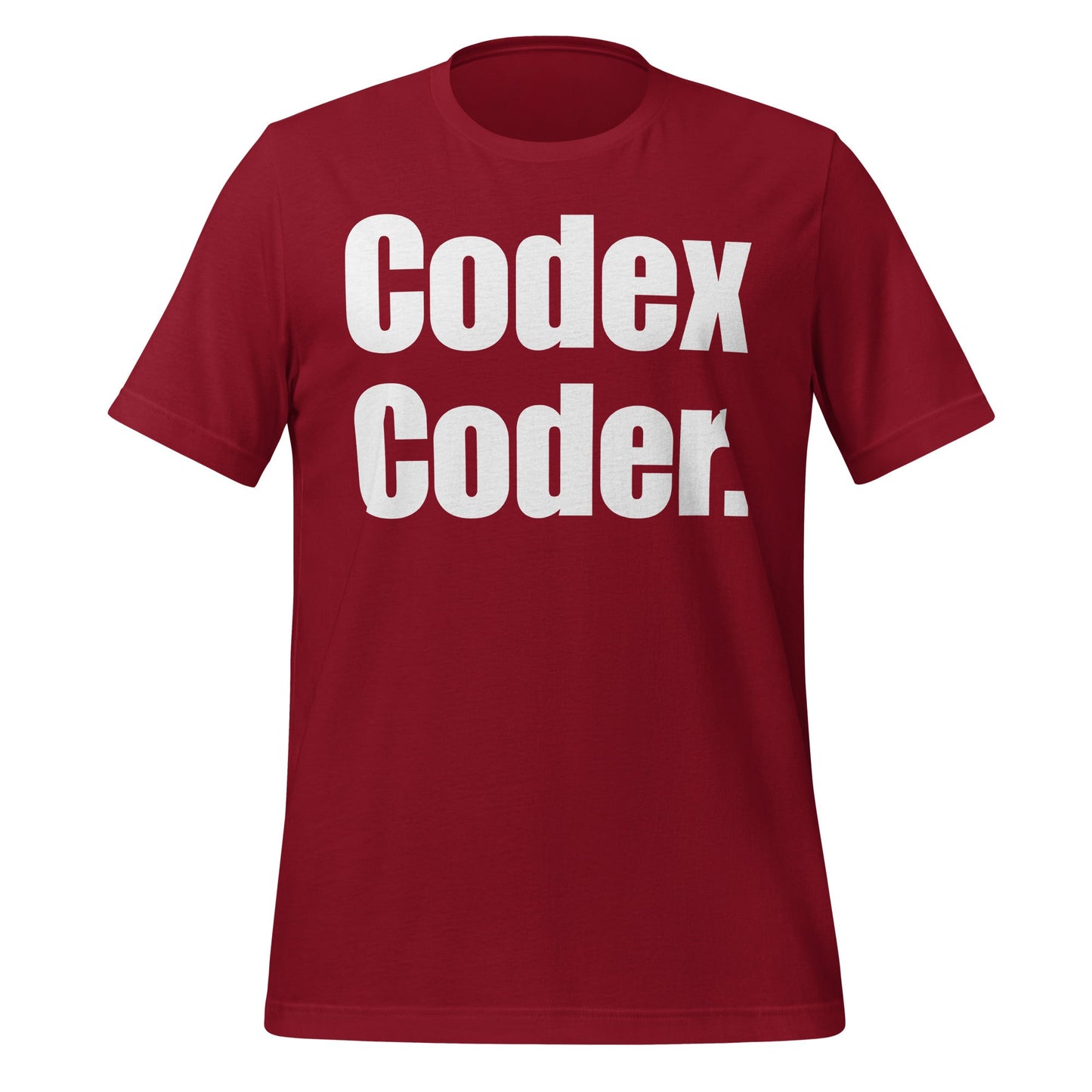 Image of the Codex Coder. T-Shirt (unisex) Cardinal / XS.