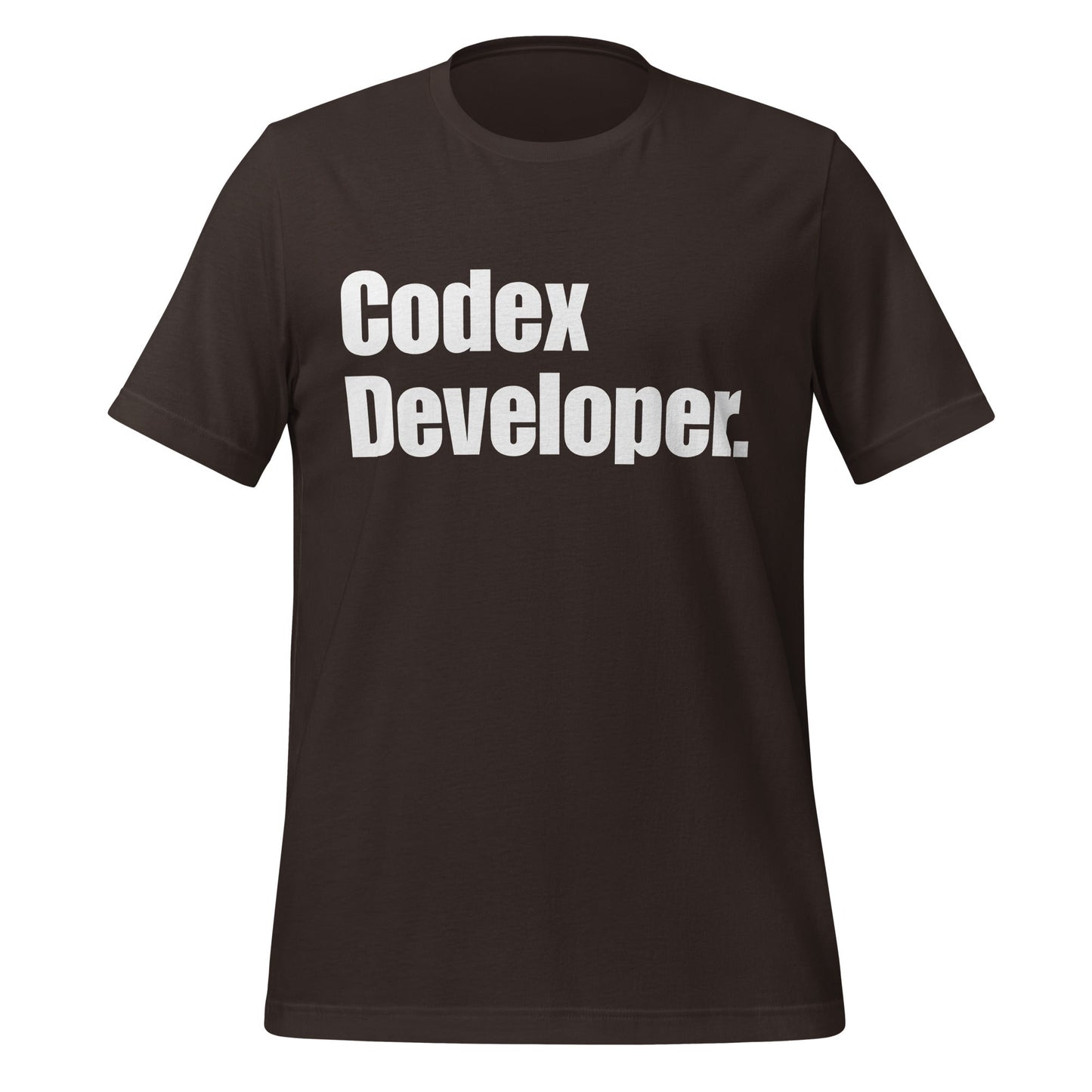 Image of the Codex Developer. T-Shirt (unisex) Brown / S.