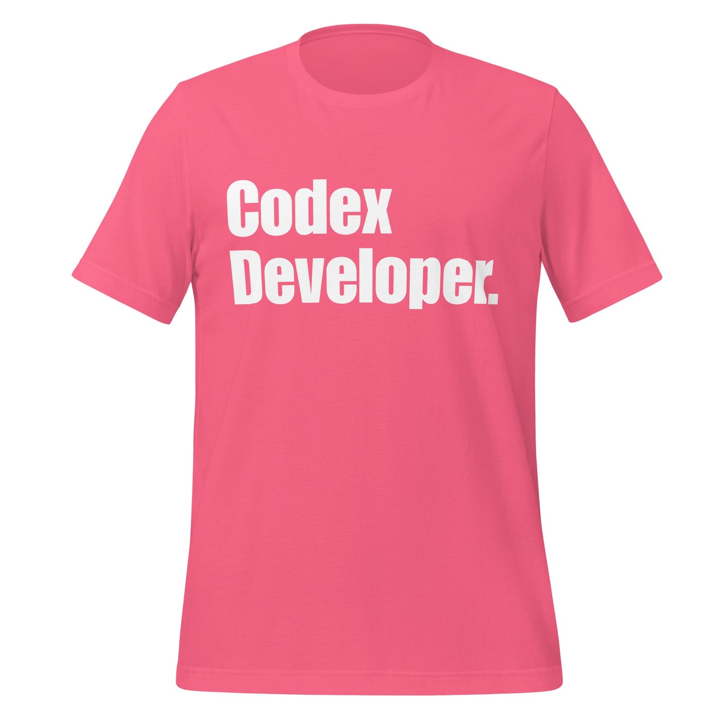 Image of the Codex Developer. T-Shirt (unisex) Charity Pink / XS.