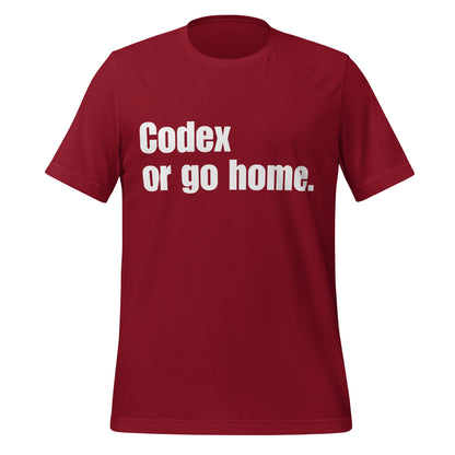 Image of the Codex or go home. T-Shirt (unisex) Cardinal / XS.